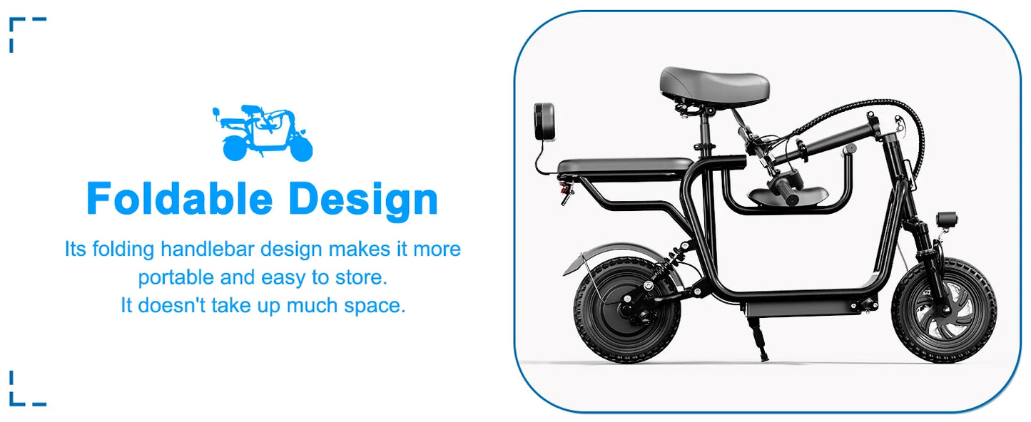 48V Electric Scooter with Seat for Adults Electric Scooter with 750W Peak Power Motor 18.75 MPH 20 Mile Range, Dual Disc Brakes
