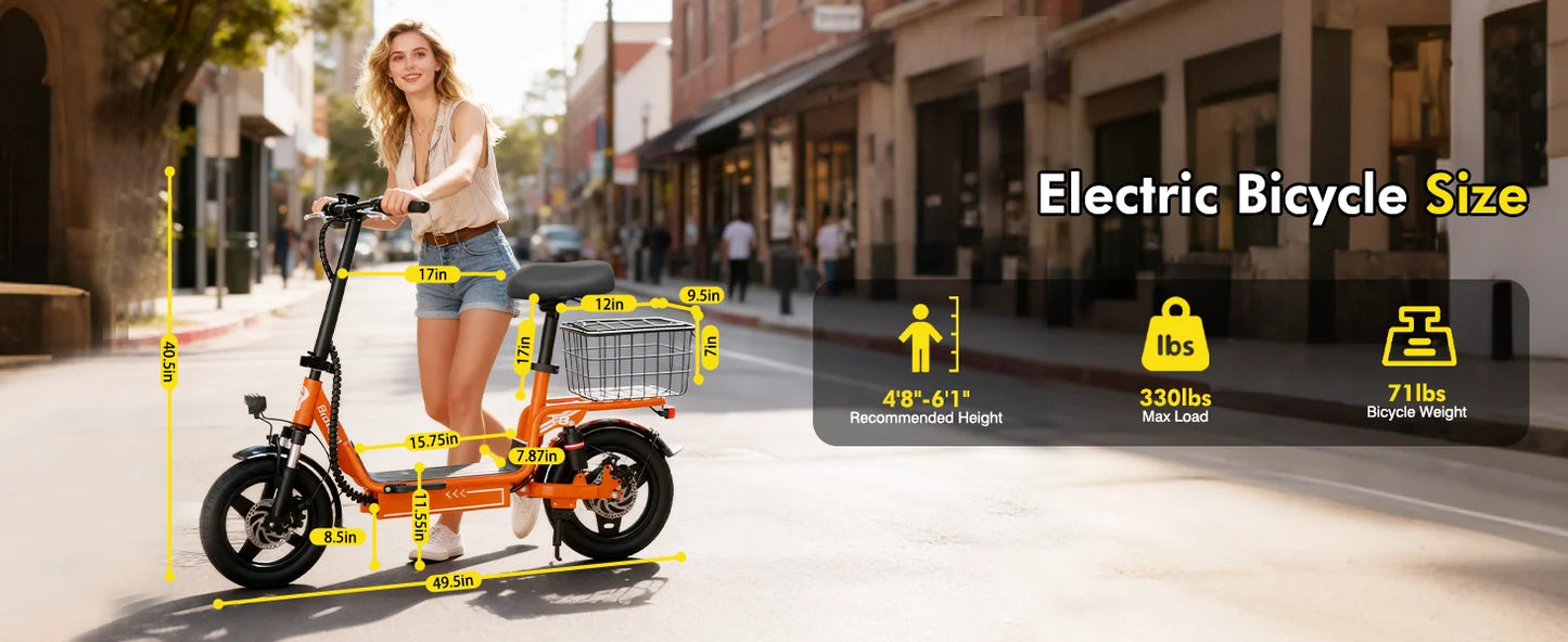 Bodywel T3 Electric Scooter Adults with Seat, 14“ Foldable E Scooter with 1000W Peak Power, 20 MPH, 22-31Miles Range Disc Brake