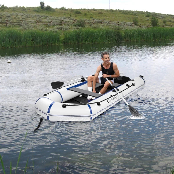 Camping Survivals 10ft PVC 330kg Water Adult Assault Boat Off-White