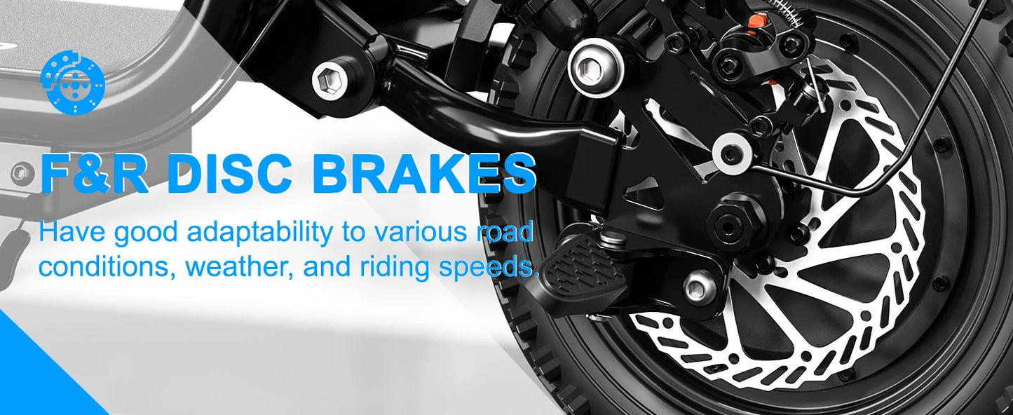 48V Electric Scooter with Seat for Adults Electric Scooter with 750W Peak Power Motor 18.75 MPH 20 Mile Range, Dual Disc Brakes