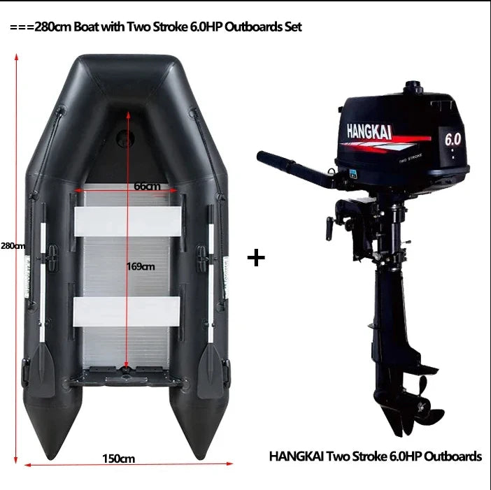 2.3~3.8m Inflatable Boat with Alloy Bottoms Set 1.2mm Thicken PVC Assault Boat V Shape Keel Boat Bottom