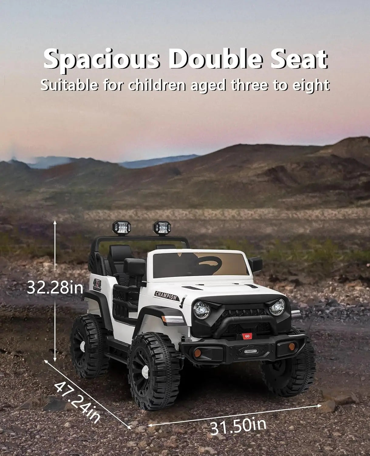 24V Ride On Car 2 Seater, XL Electric Vehicles for Big Kids with 20" Wide Seat, 3 Speed, 2x200W Powerful Motor, Suspension 3-8Y
