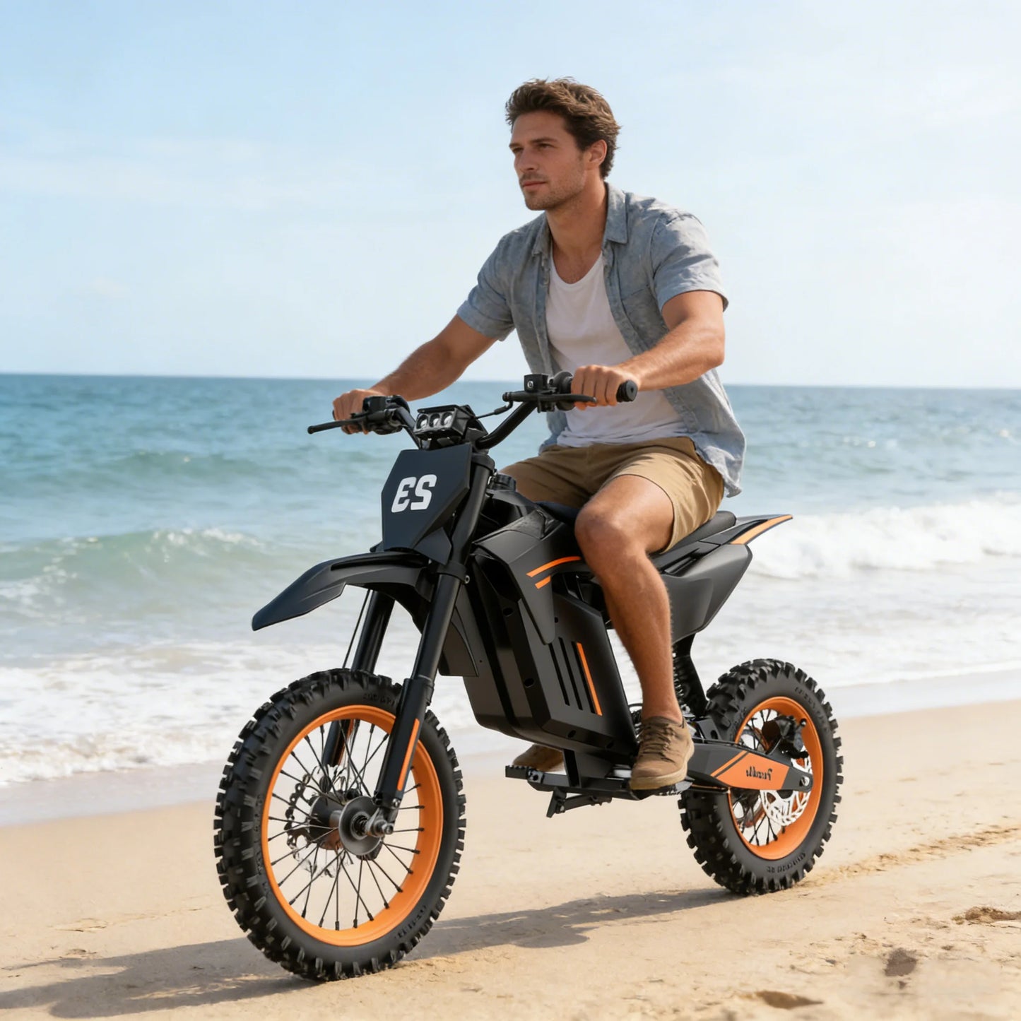 Pazolle Electric Motorcycle 3000W 48V30AH Hydraulic Brakes Electric Dirt Bike for Adults All-Terrain Tires E-Bike