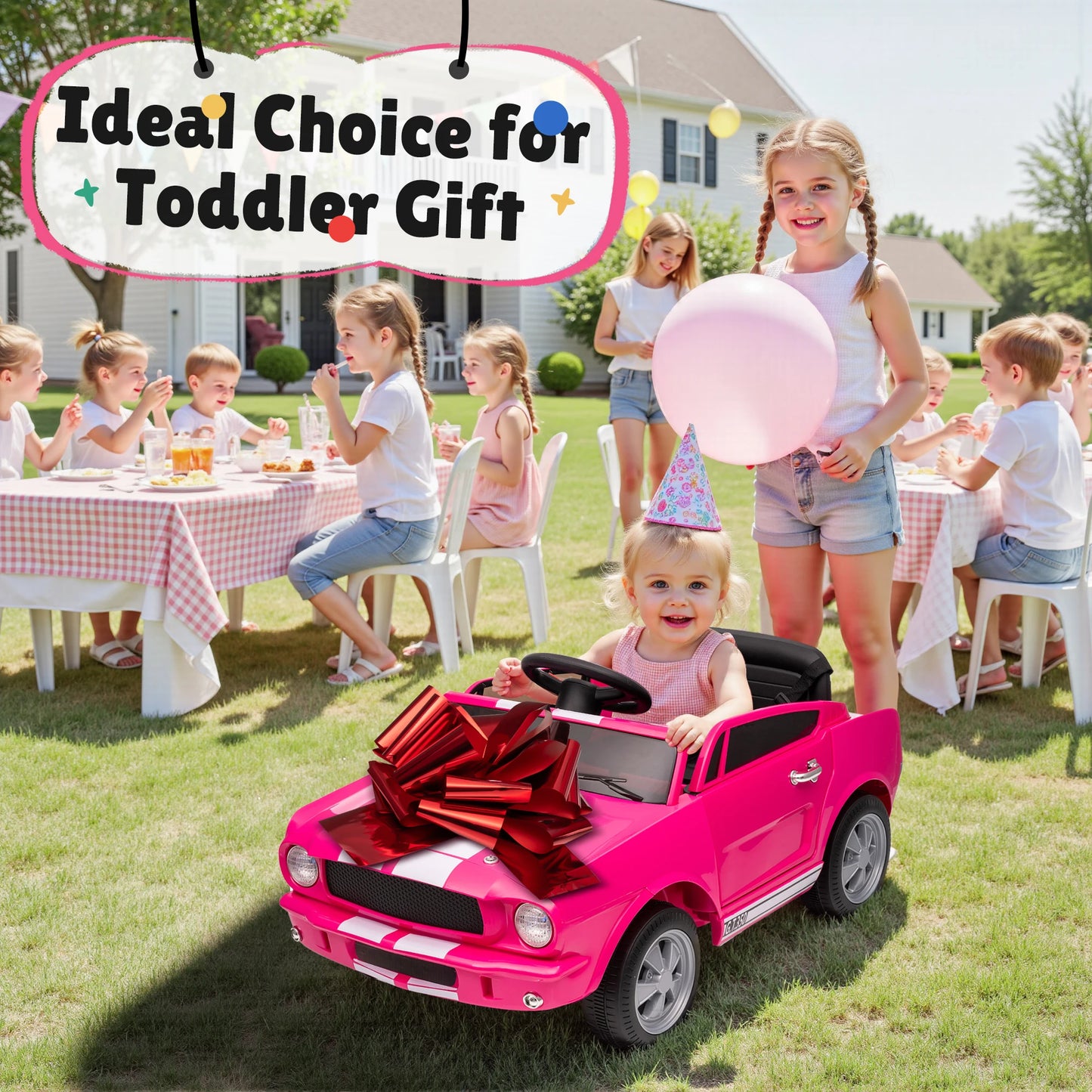 [Official Licensed]Shelby GT350 Kids Electric Car 12V 2WD W/ Parent Remote Control & Safety Belt - All-Terrain Ride-On Toy
