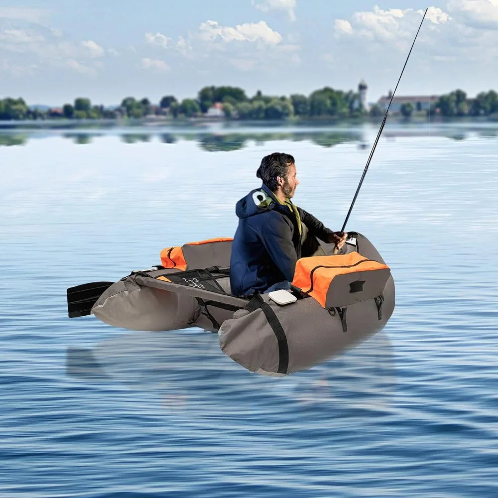 Inflatable Fishing Boat, Fishing Belly Boat, Outdoor Fishing Float Tube, Portable Fishing Raft for Angling, 286LBS Load Capacity