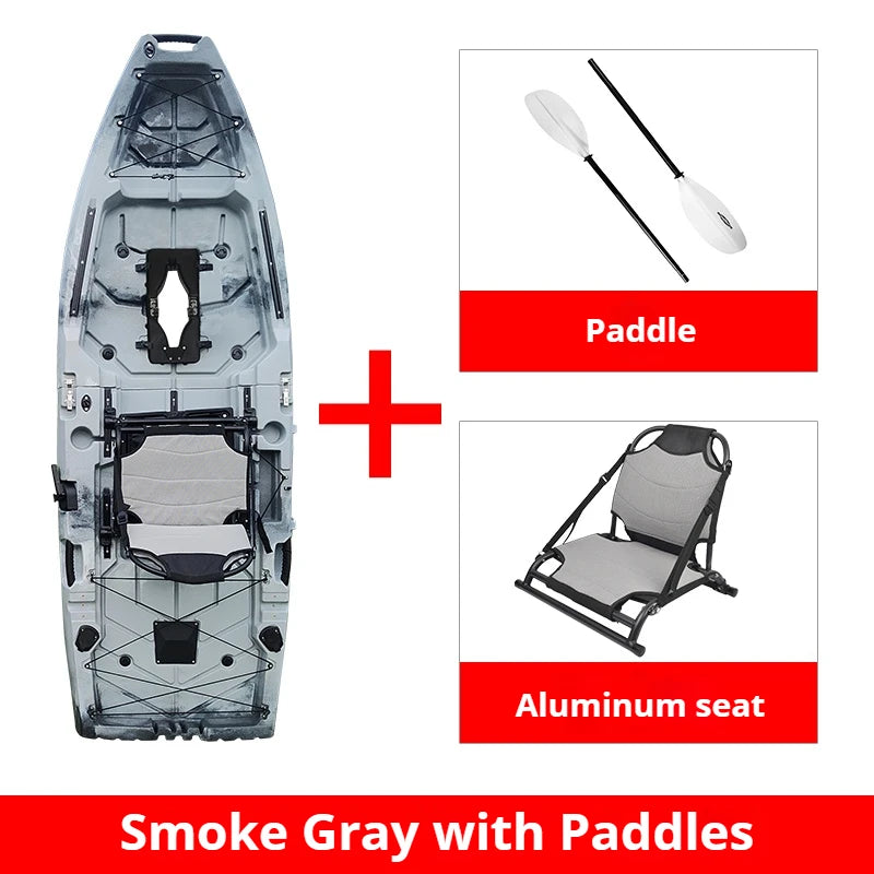 2-Seater Modular Kayak, Electric/Pedal-Driven HDPE Canoe with Aluminum Seats, Portable Fishing Boat for Lake Recreation