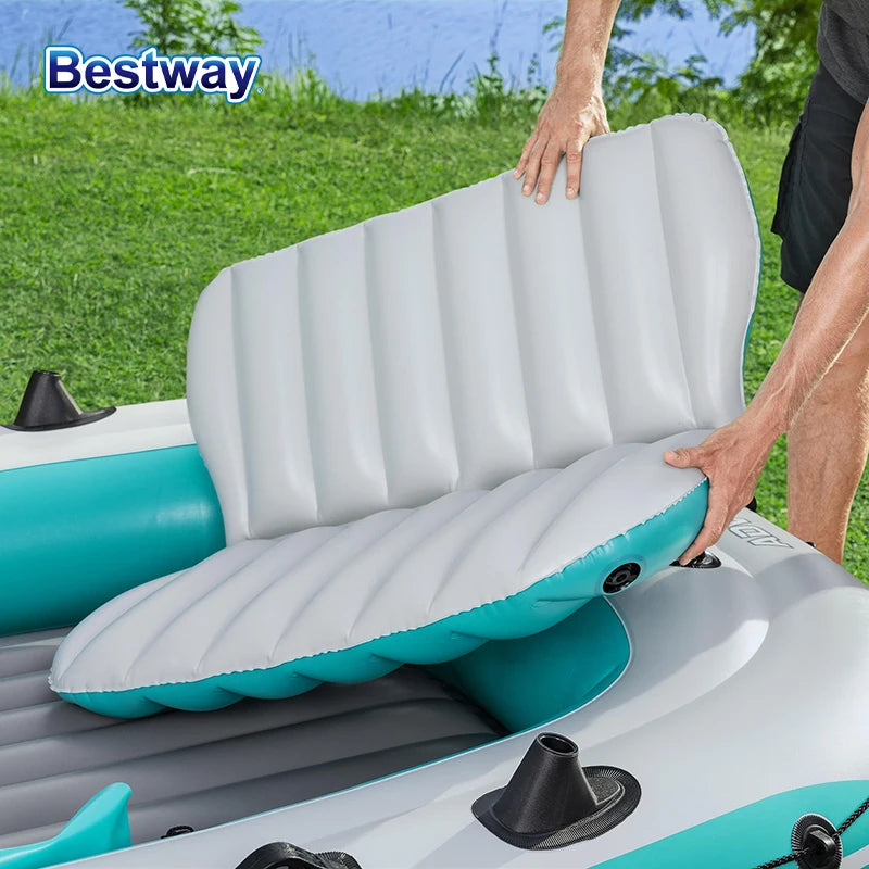 Bestway 65159 5 Person Inflatable Kayak - Durable PVC Material, Large Adventure Boat, Kit Format, Highly Buoyant and Stable