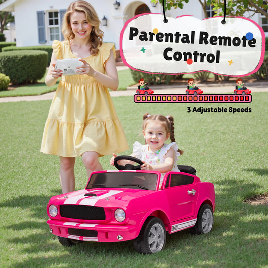 [Official Licensed]Shelby GT350 Kids Electric Car 12V 2WD W/ Parent Remote Control & Safety Belt - All-Terrain Ride-On Toy
