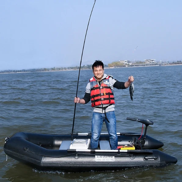 2.3~3.8m Inflatable Boat with Alloy Bottoms Set 1.2mm Thicken PVC Assault Boat V Shape Keel Boat Bottom