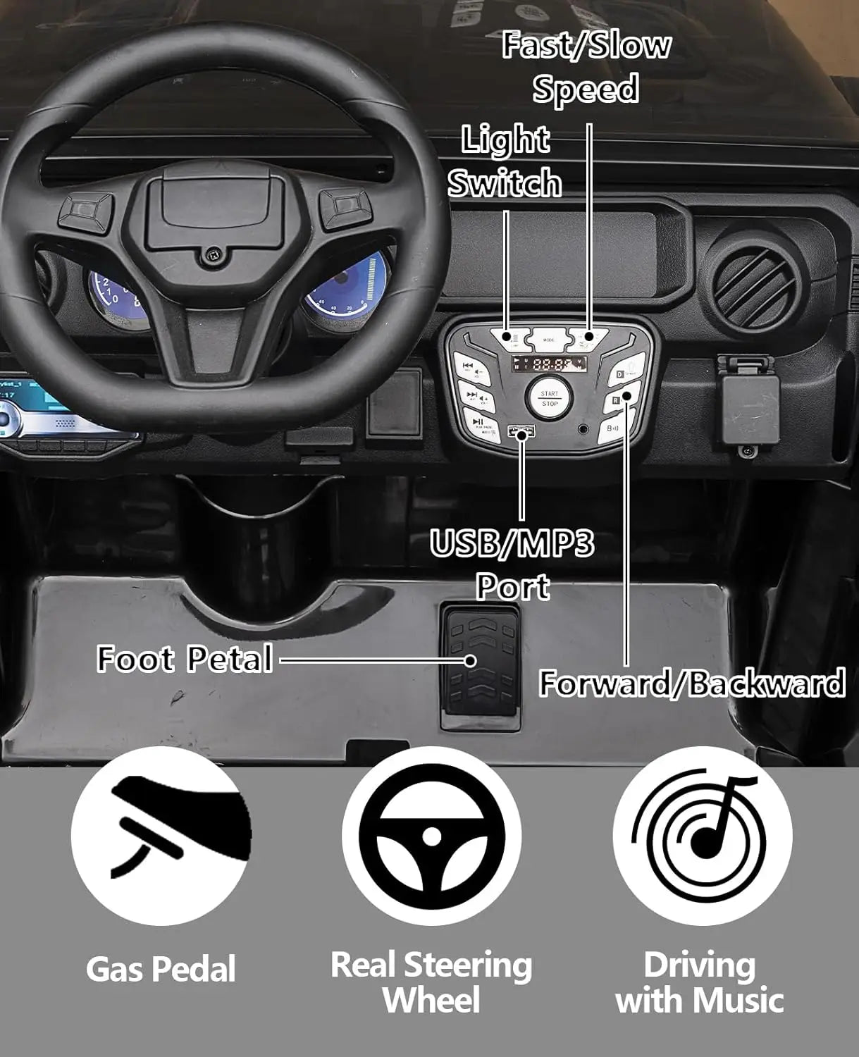 24V Ride On Car 2 Seater, XL Electric Vehicles for Big Kids with 20" Wide Seat, 3 Speed, 2x200W Powerful Motor, Suspension 3-8Y