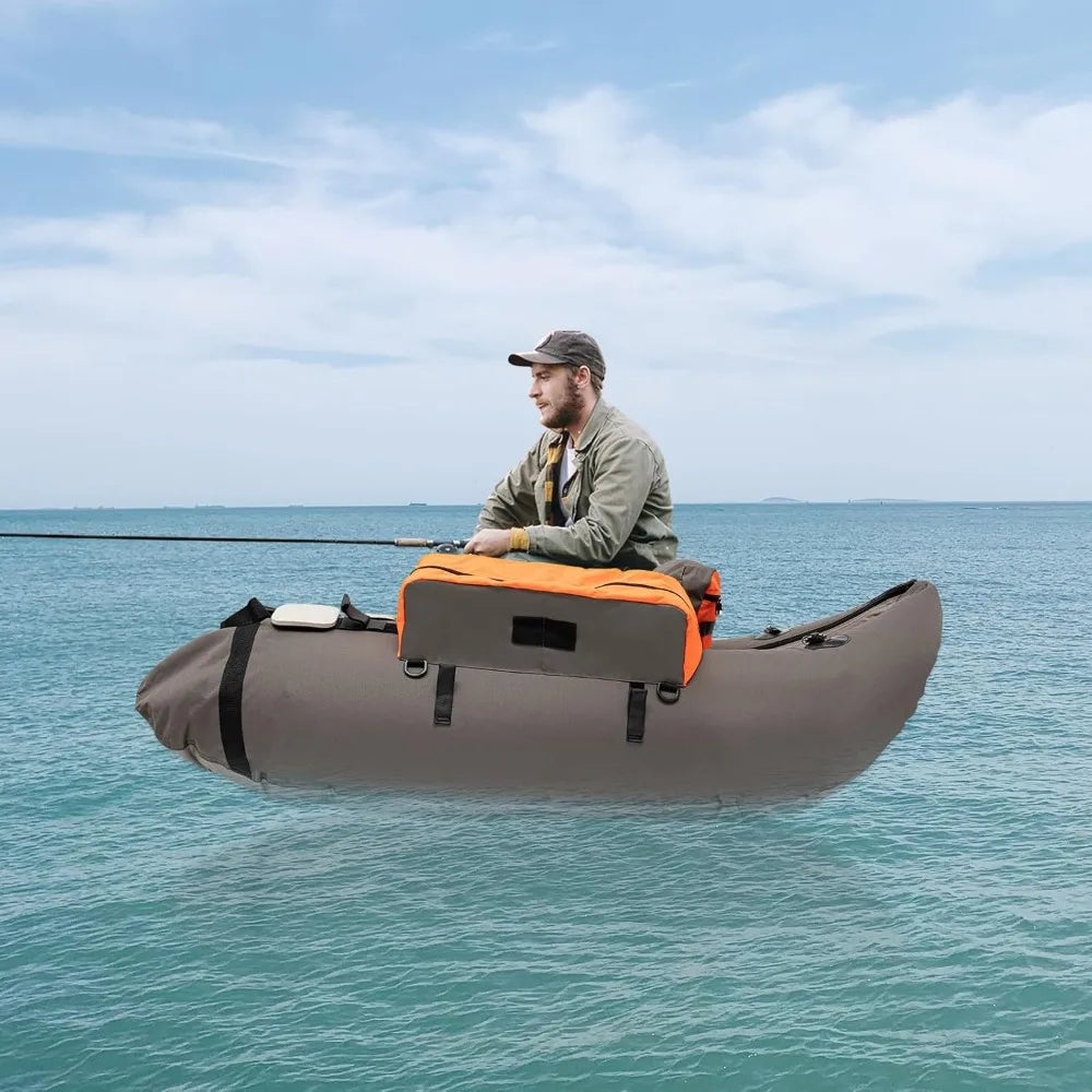 Inflatable Fishing Boat, Fishing Belly Boat, Outdoor Fishing Float Tube, Portable Fishing Raft for Angling, 286LBS Load Capacity