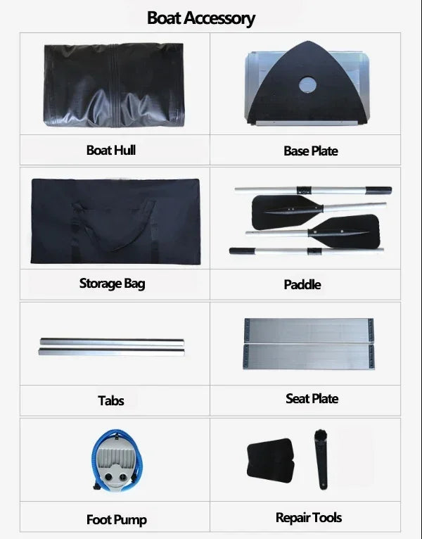 2.3~3.8m Inflatable Boat with Alloy Bottoms Set 1.2mm Thicken PVC Assault Boat V Shape Keel Boat Bottom