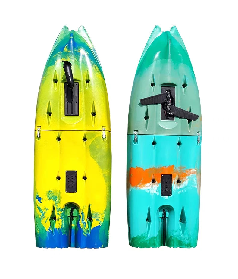 2-Seater Modular Kayak, Electric/Pedal-Driven HDPE Canoe with Aluminum Seats, Portable Fishing Boat for Lake Recreation