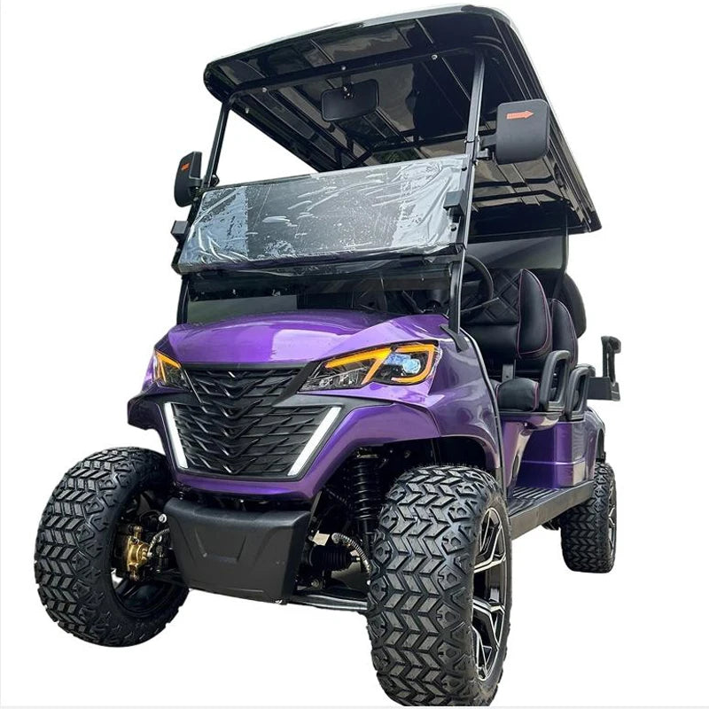 CE Approved  2/4/6 Seats Golf Carts 72V Lithium Battery 4 Wheels 4 Seater Electric Golf Buggy Utility Vehicle ATV UTV for Adults