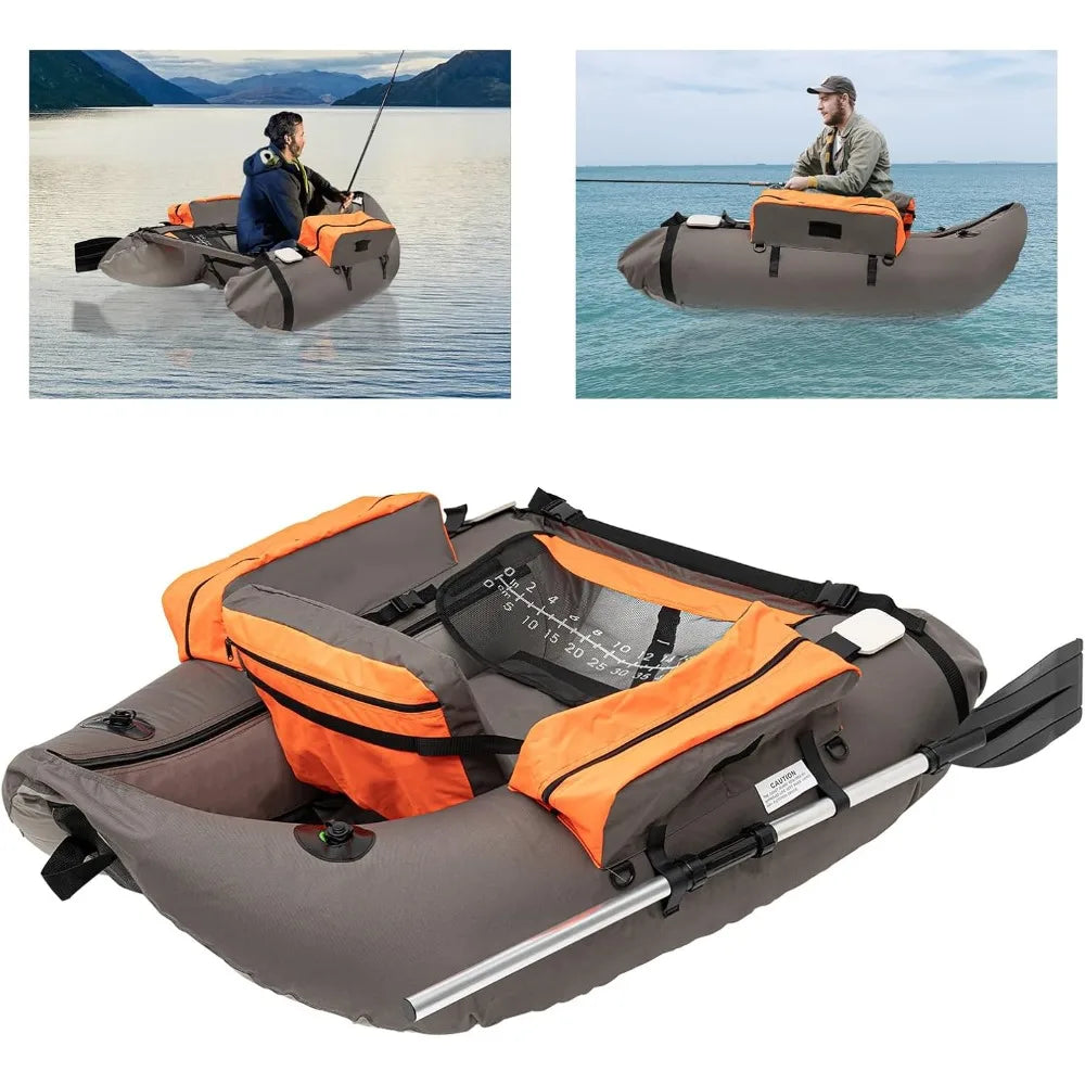 Inflatable Fishing Boat, Fishing Belly Boat, Outdoor Fishing Float Tube, Portable Fishing Raft for Angling, 286LBS Load Capacity