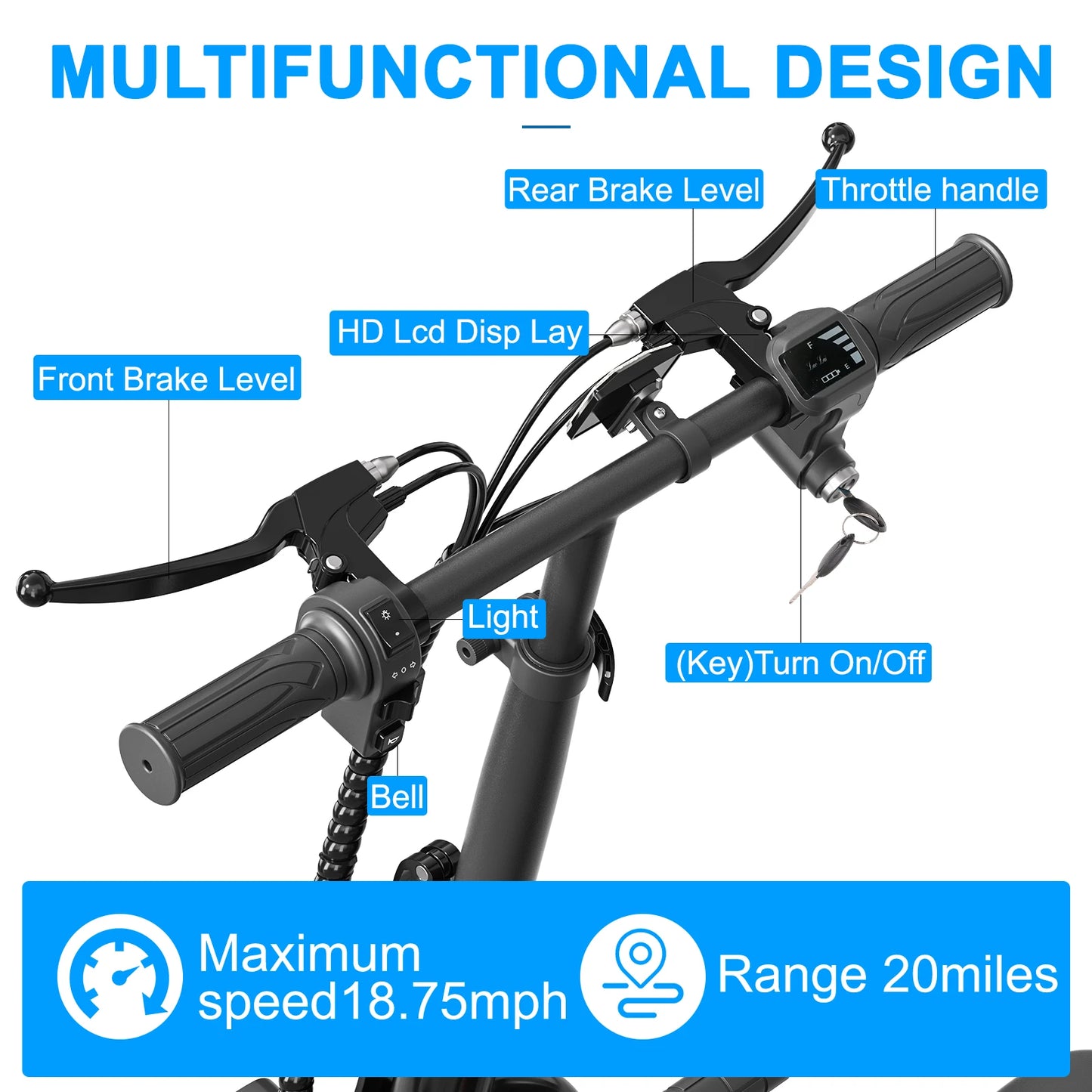 48V Electric Scooter with Seat for Adults Electric Scooter with 750W Peak Power Motor 18.75 MPH 20 Mile Range, Dual Disc Brakes