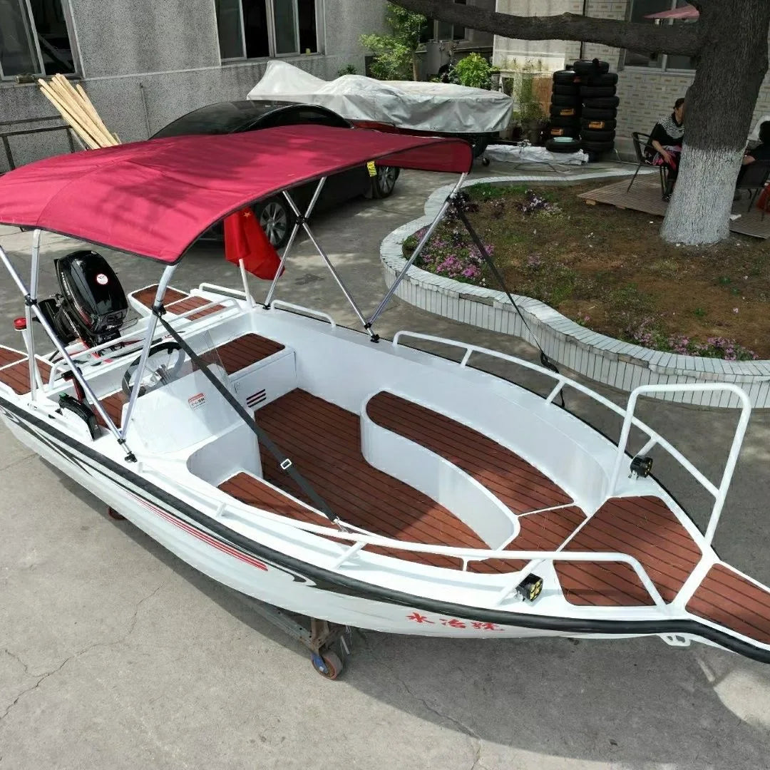 Comfortable 6-8 Passenger Aluminum Alloy Fishing Yacht for River Sports & Outboard PVC Hull Welded Features Handrails