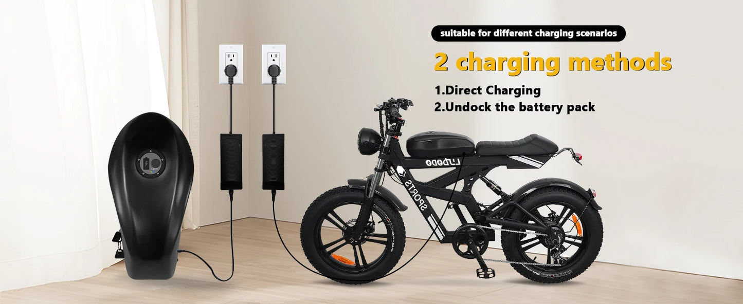 Electric Bicycle Motorcycle 1500W Peak 75Miles Snow Electric Bike 48V18AH Battery Shimano 7-Speed 20*4 Inch Fat Tire E-bike