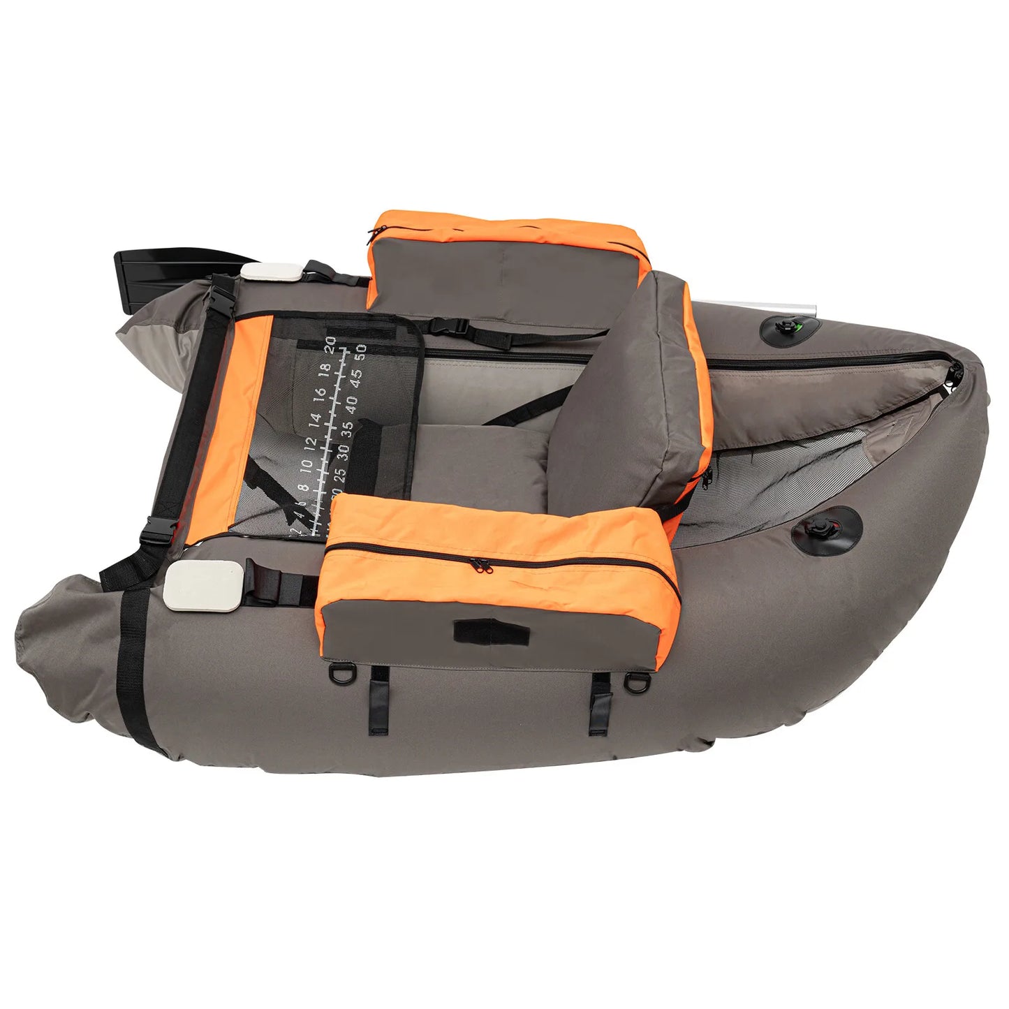 Portable Inflatable Fishing Boat Raft Blow Up Boat with Adjustable Angle Backrest for Outdoor and Fishing