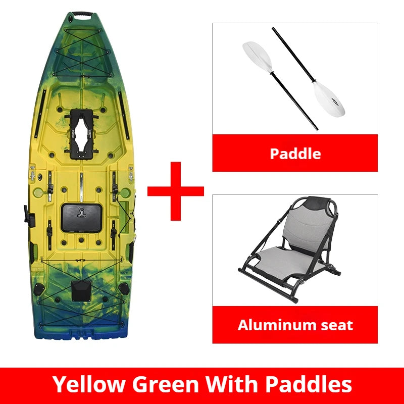 2-Seater Modular Kayak, Electric/Pedal-Driven HDPE Canoe with Aluminum Seats, Portable Fishing Boat for Lake Recreation