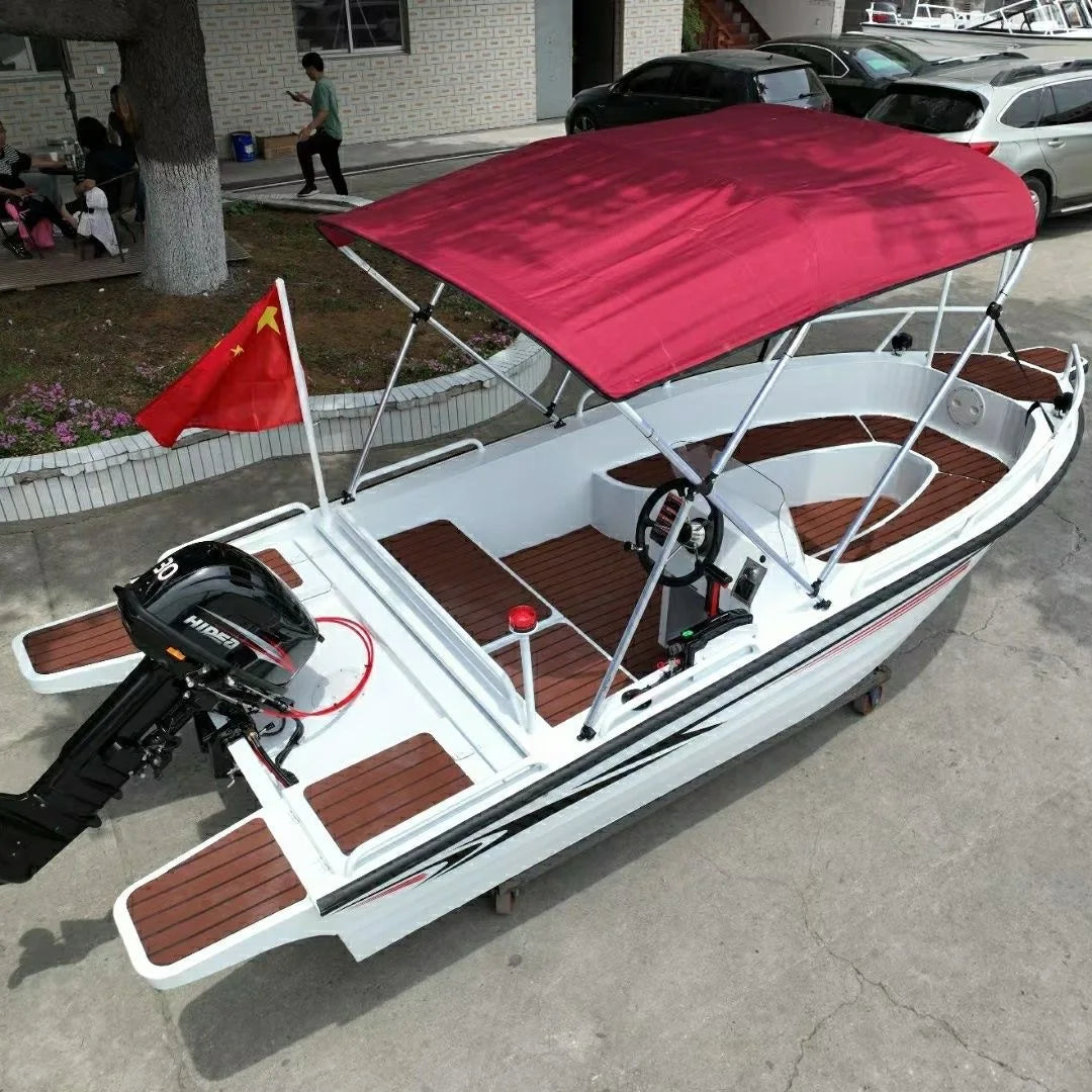 Comfortable 6-8 Passenger Aluminum Alloy Fishing Yacht for River Sports & Outboard PVC Hull Welded Features Handrails