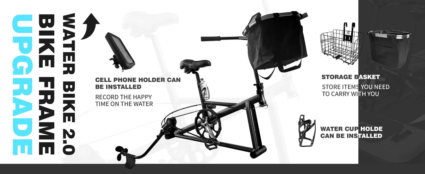 Spatium Sup Water Bike 2.0 Inflatable Pedal Boat Inflatable Pedal Kayak Water Bikes for Lake Fishing Pedal Boat More Stable