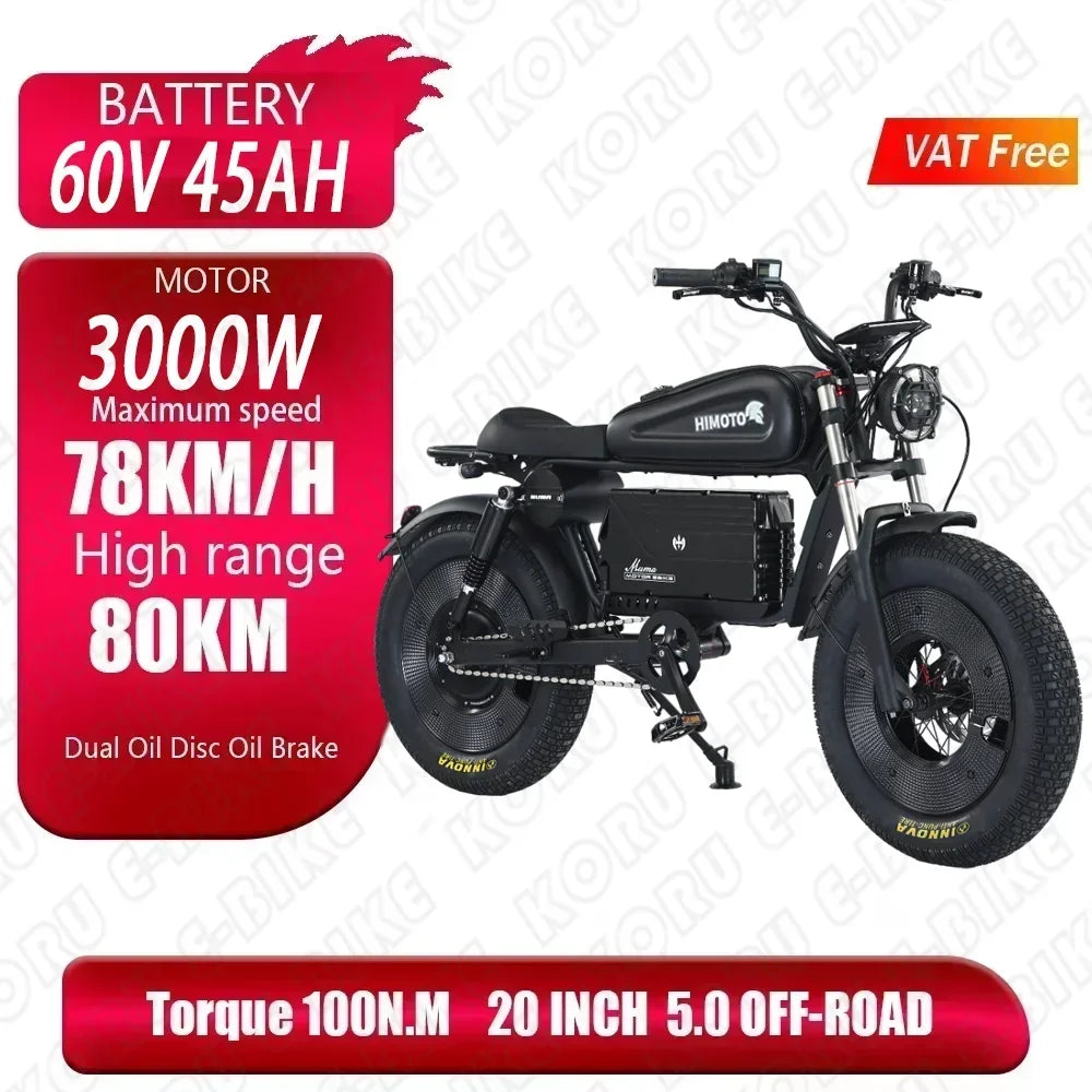Electric bike HIMTOT 3000W High Power Motor 60v 45ah battery adult Electric  Bicycle mountain off-road ThickTire adult E-bike