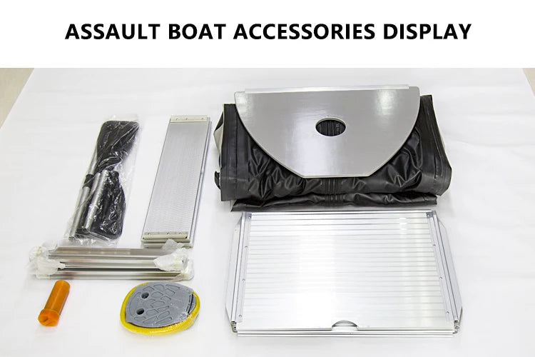5–6 Person Inflatable Assault Boat 3.8m PVC Fishing Raft with Aluminum Floor, Anti-Collision Design & Rowing Accessories