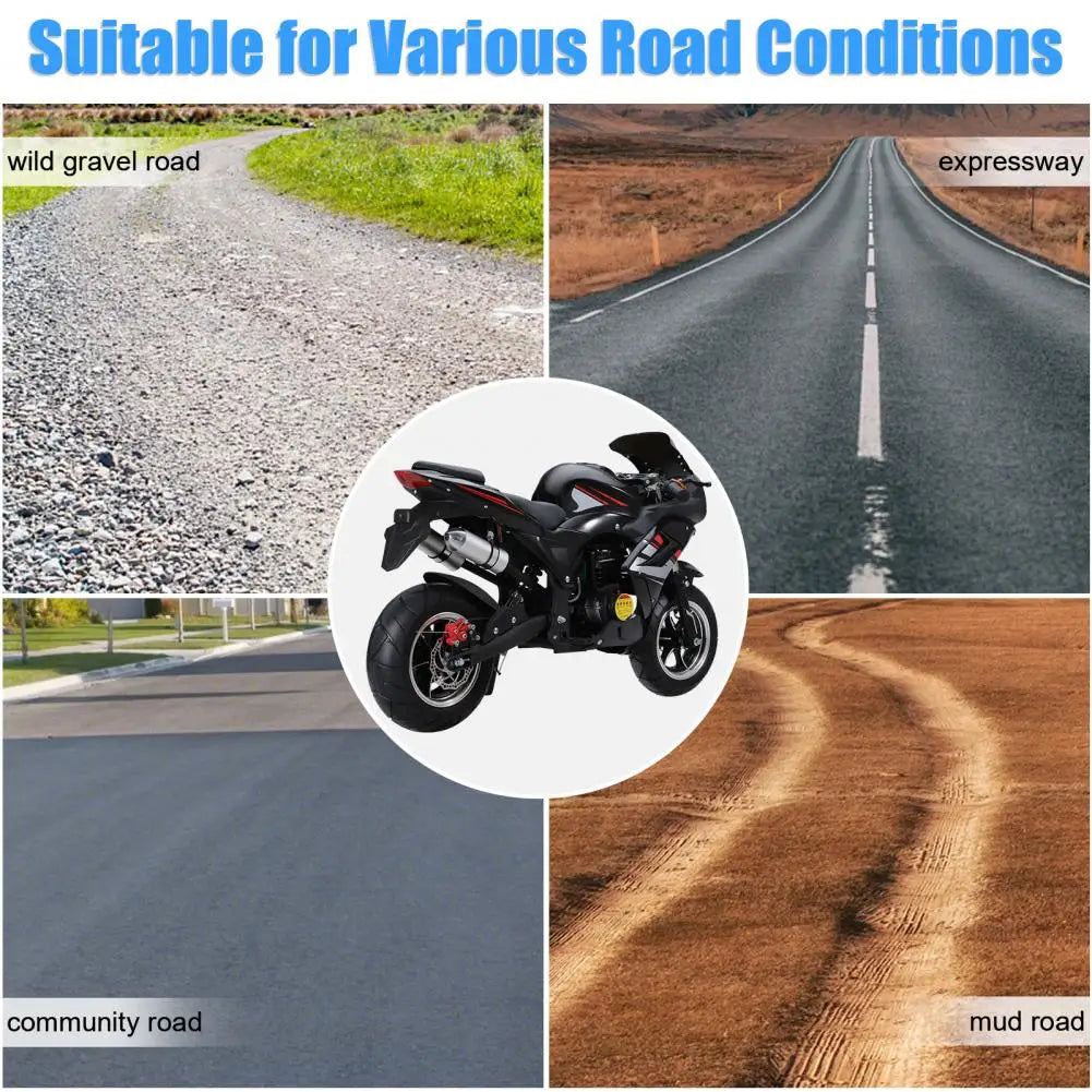 8 Inch Wheels Mini Motorcycle 49cc 4-Stroke Pocket Rocket Motorcycle Gas Pocket Motorbike with Front Rear Disc Brakes