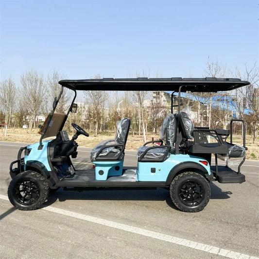 Electric Golf Cart 6 Seater 72V Lithium Battery Street Legal Off Road Aluminum Alloy Wheels