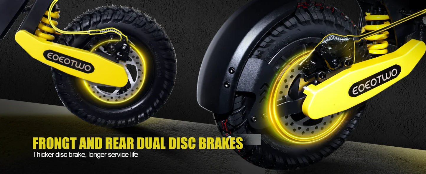 GT06 Electric Scooter Adults 30MPH,1200W Motor E-Scooter,11'' Off-Road Tire Scooter with Dual Suspension & Side Light