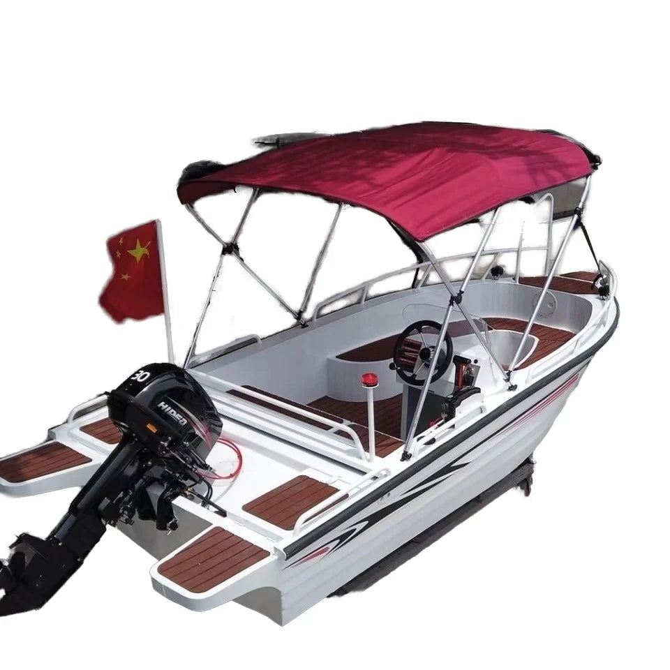 Comfortable 6-8 Passenger Aluminum Alloy Fishing Yacht for River Sports & Outboard PVC Hull Welded Features Handrails