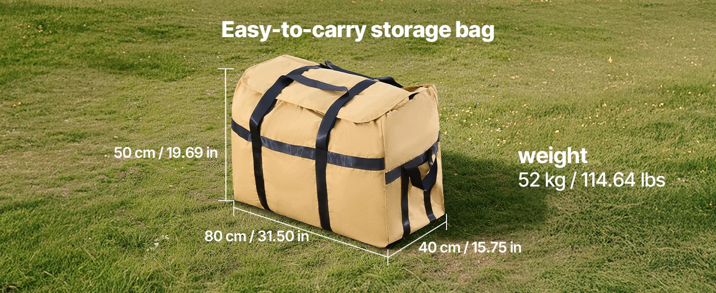 Inflatable Tents for Camping Easy Setup Blow up Tent with Hand Pump Glamping Tent with Skylight Stove Jack Mesh Windows