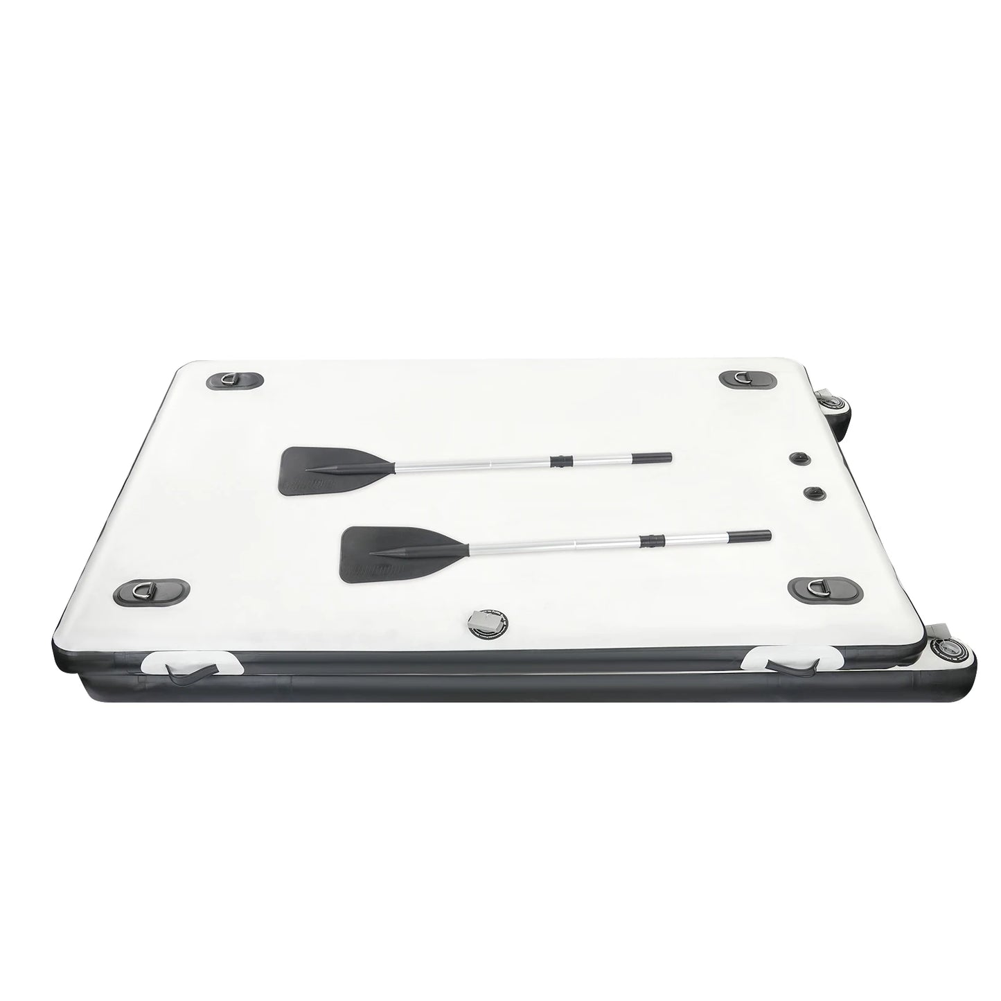 2.5M Portable Inflatable Fishing Boat - 400kg Load with Double-action Pump/Oars/Repair Kit (No Glue) Outboard Compatible