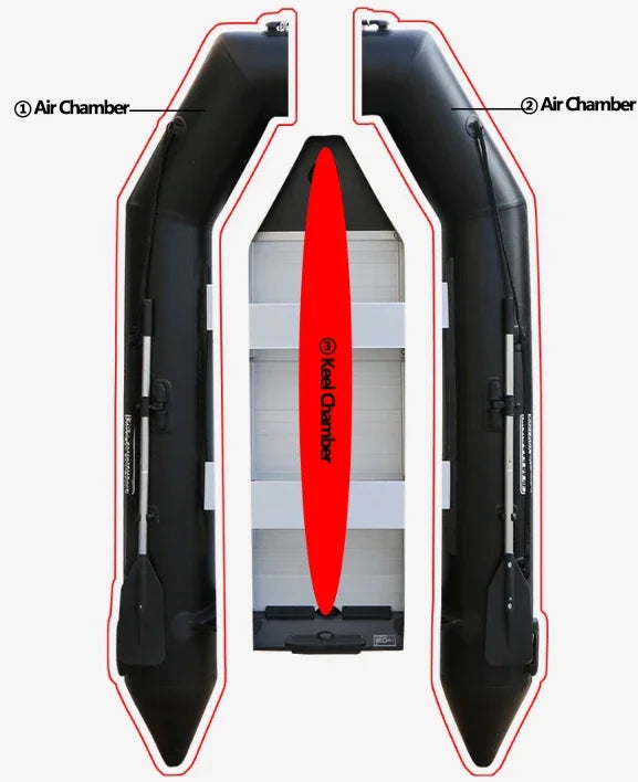 2.3~3.8m Inflatable Boat with Alloy Bottoms Set 1.2mm Thicken PVC Assault Boat V Shape Keel Boat Bottom