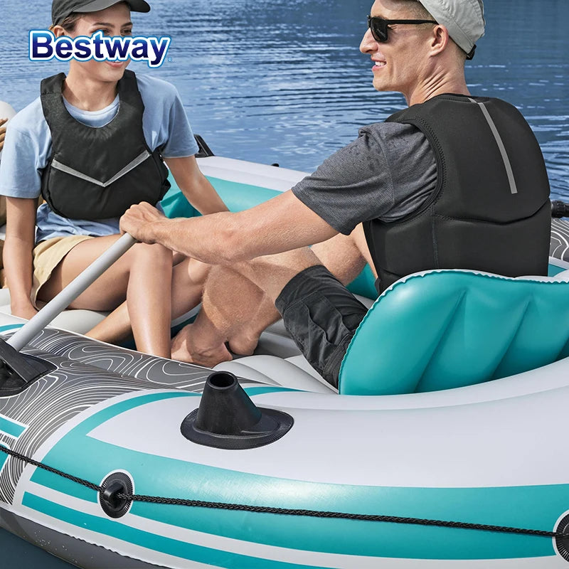Bestway 65159 5 Person Inflatable Kayak - Durable PVC Material, Large Adventure Boat, Kit Format, Highly Buoyant and Stable
