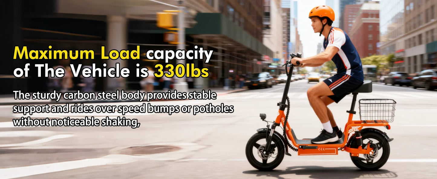 Bodywel T3 Electric Scooter Adults with Seat, 14“ Foldable E Scooter with 1000W Peak Power, 20 MPH, 22-31Miles Range Disc Brake