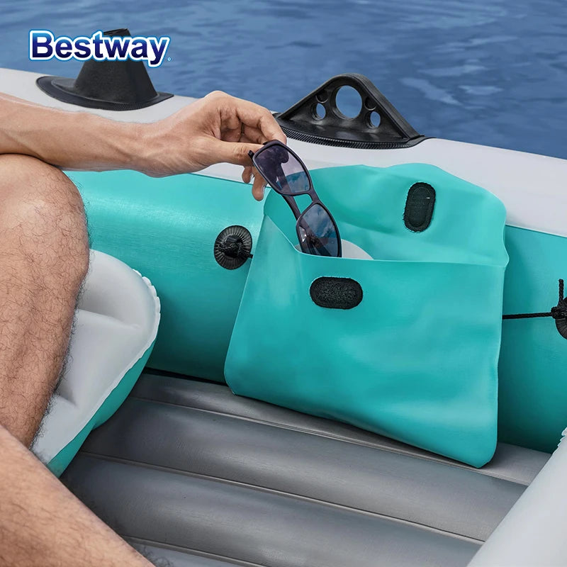 Bestway 65159 5 Person Inflatable Kayak - Durable PVC Material, Large Adventure Boat, Kit Format, Highly Buoyant and Stable