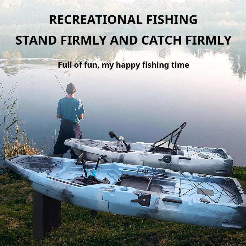 2-Seater Modular Kayak, Electric/Pedal-Driven HDPE Canoe with Aluminum Seats, Portable Fishing Boat for Lake Recreation