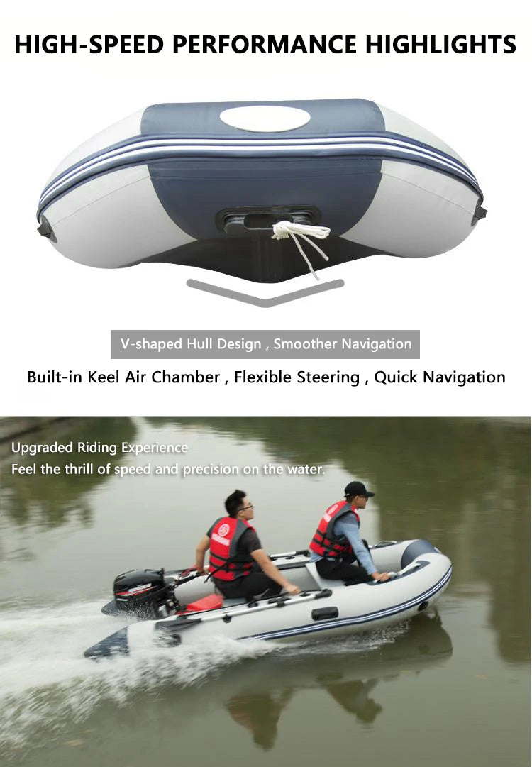 5–6 Person Inflatable Assault Boat 3.8m PVC Fishing Raft with Aluminum Floor, Anti-Collision Design & Rowing Accessories
