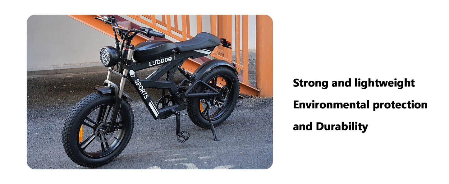 Electric Bicycle Motorcycle 1500W Peak 75Miles Snow Electric Bike 48V18AH Battery Shimano 7-Speed 20*4 Inch Fat Tire E-bike
